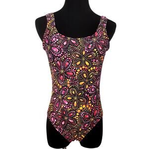 Vintage 90s One Piece Swimsuit Ribbed Knit Backless Stretch Bathing Suit Retro